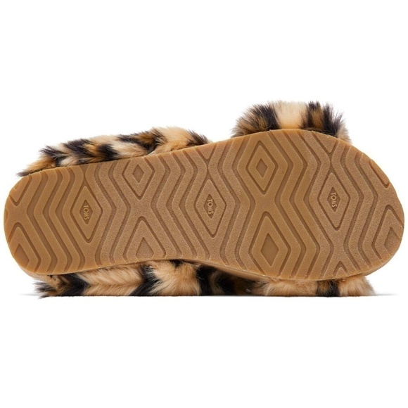 TOMS Susie Eva Slippers Leopard Cheetah Faux Fur House Bedroom NIB NWT - Picture 4 of 8